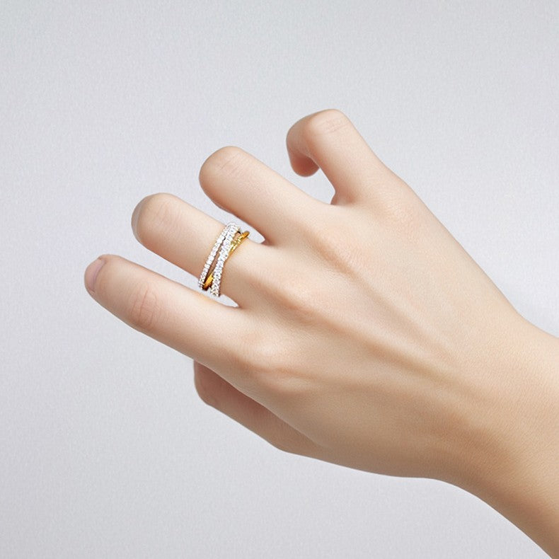 “Triple Grace” S925 Sterling Silver Triple Band Crossed Ring