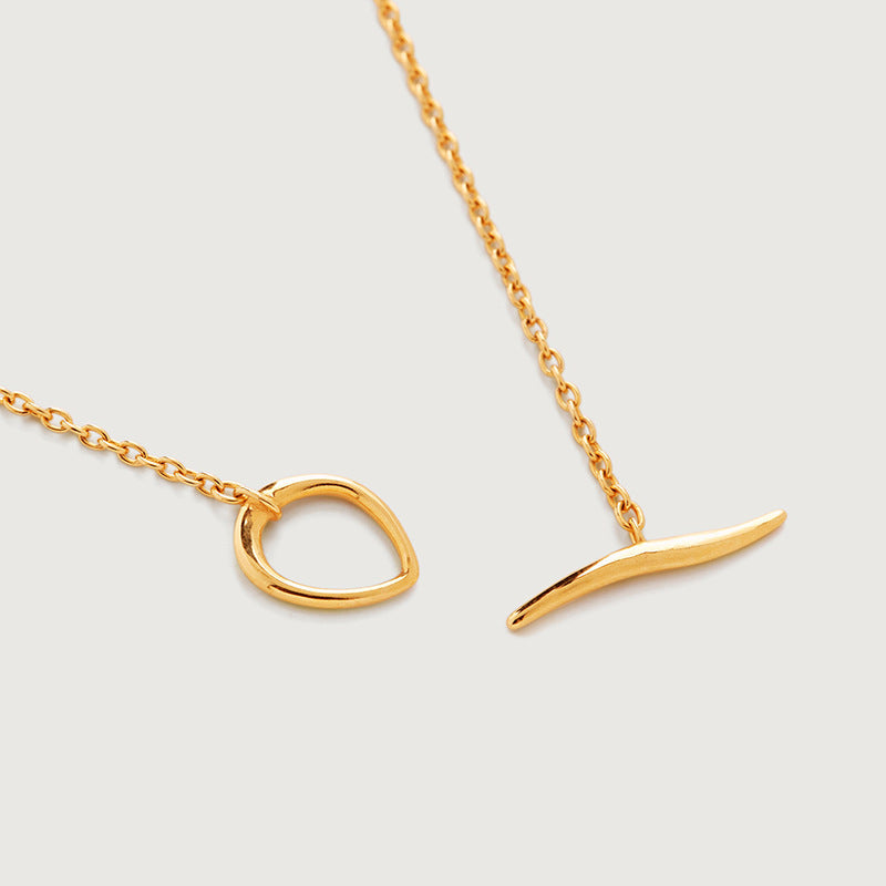 “Orbit Line” S925 Sterling Silver Geometric Necklace