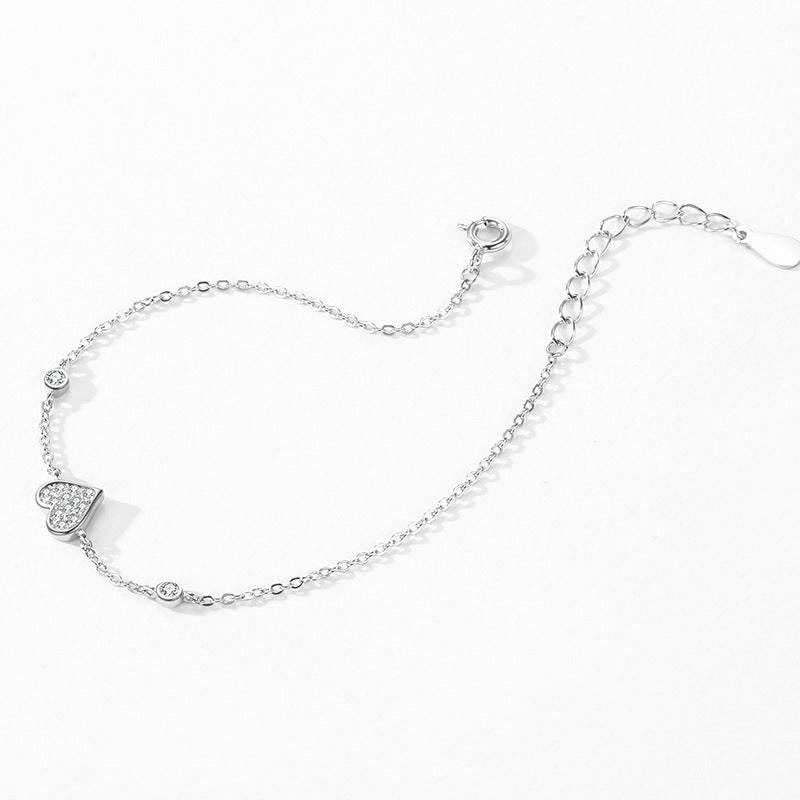 Sweet Celeste 925 Sterling Silver Pavé Cubic Zirconia Charm Bracelet