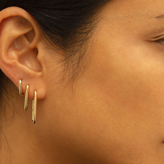 “U-Shape Essential” S925 Sterling Silver Minimalist U-Shaped Hoop Earrings