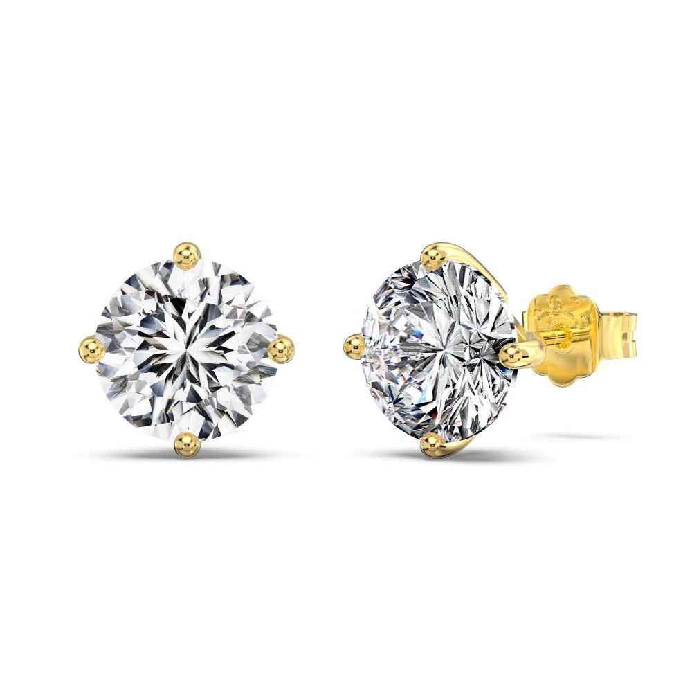 Lumière Classic 8mm Round Zircon Solitaire Stud Earrings in S925 Sterling Silver