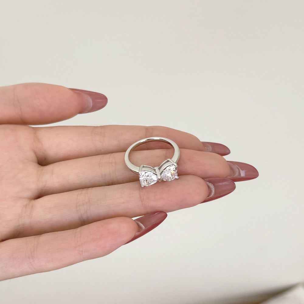 925 Sterling Silver Double Heart Ring – Twin Devotion