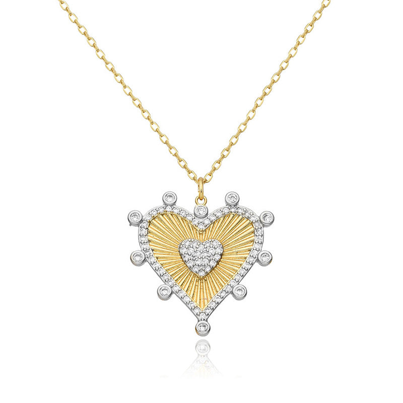 “Heartline Luxe” S925 Sterling Silver Zircon Heart Necklace