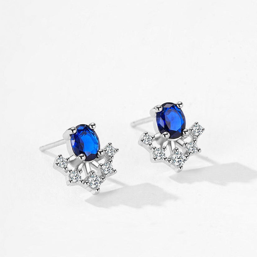 Royal Solstice Sapphire Blue Zircon 925 Sterling Silver Jewelry Set