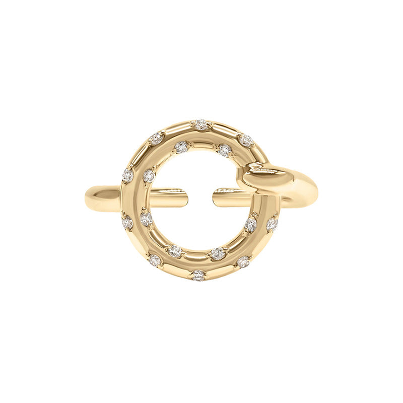 “Modern Orbit” S925 Sterling Silver Open Adjustable Geometric Ring
