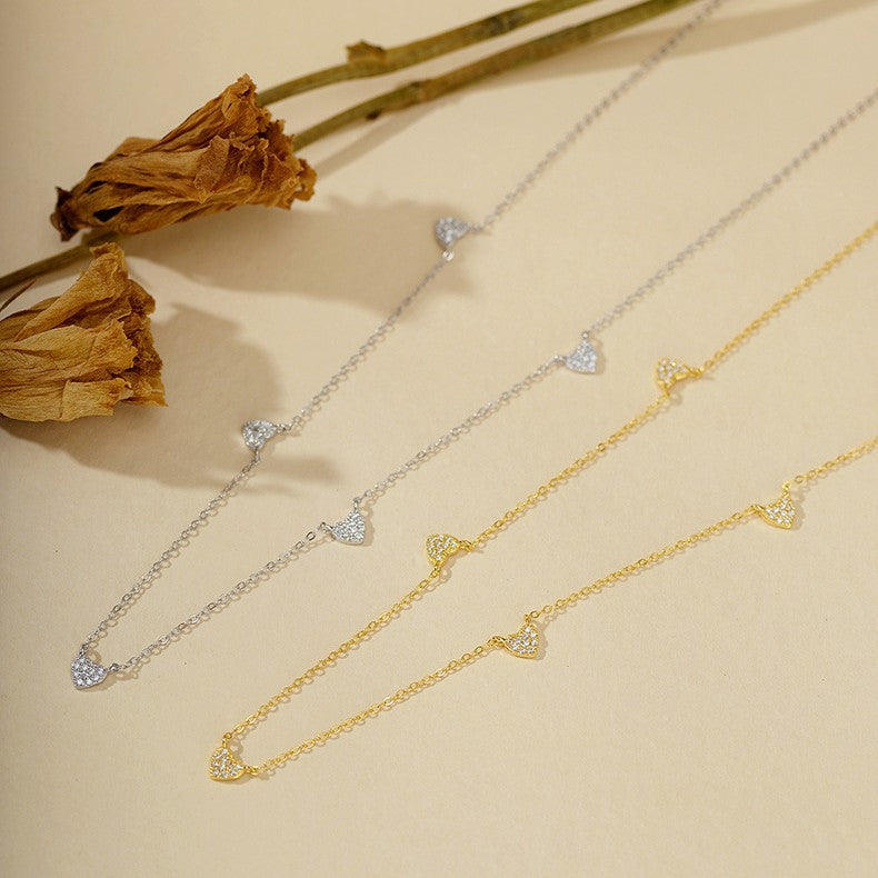 “Sweetheart Glow” S925 Sterling Silver Zircon Heart Necklace
