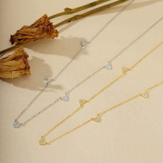 “Sweetheart Glow” S925 Sterling Silver Zircon Heart Necklace
