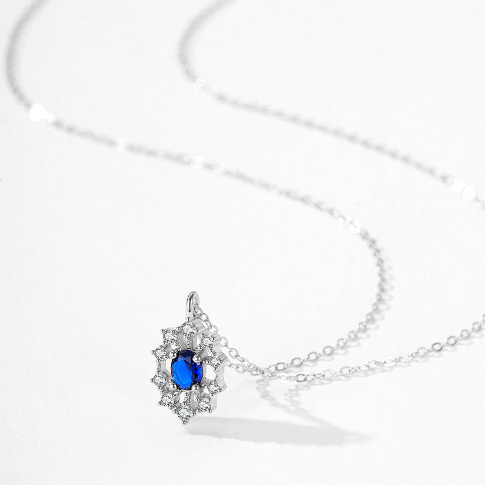 Royal Solstice Sapphire Blue Zircon 925 Sterling Silver Jewelry Set