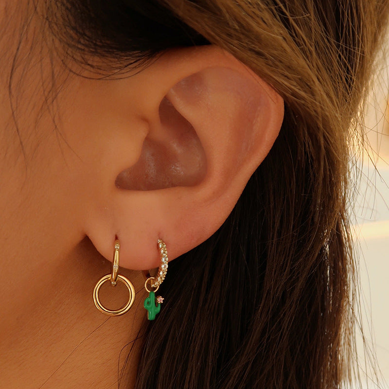 “Interlocking Halo” S925 Sterling Silver Zircon Interlocking Hoop Earrings