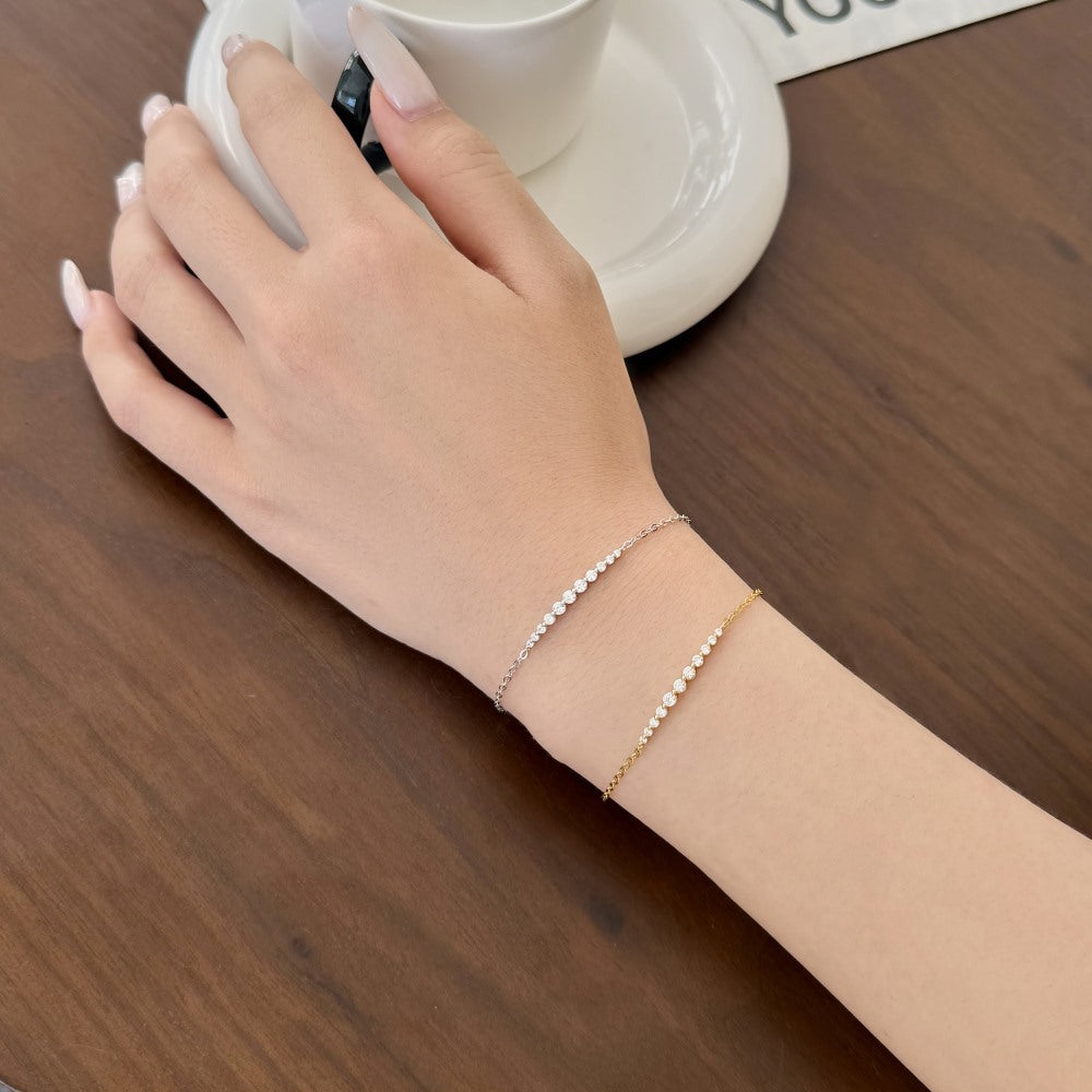 Starlight Line Zircon Chain Bracelet in S925 Sterling Silver