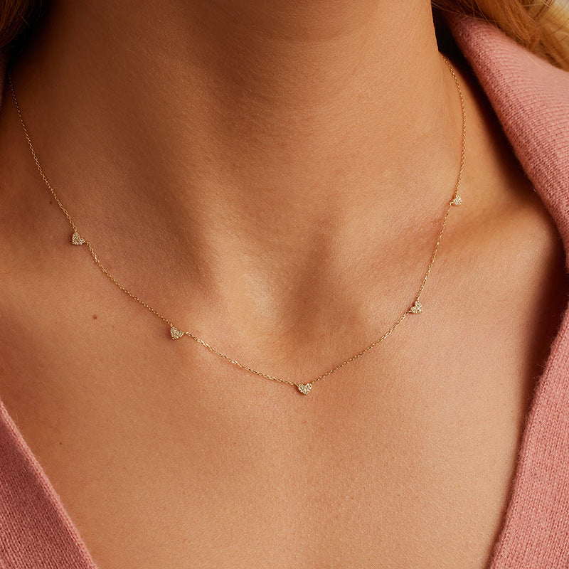 “Sweetheart Glow” S925 Sterling Silver Zircon Heart Necklace