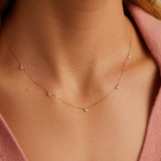 “Sweetheart Glow” S925 Sterling Silver Zircon Heart Necklace