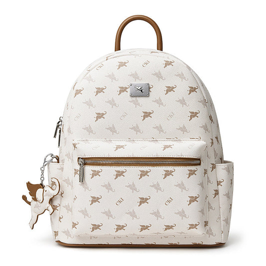 Women's Flying Elephant Print Backpack with Large Capacity and Zipper Closure