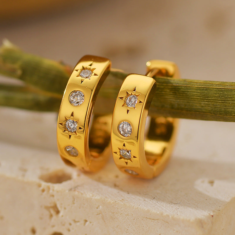 “Starburst Halo” S925 Sterling Silver Starburst Hoop Earrings