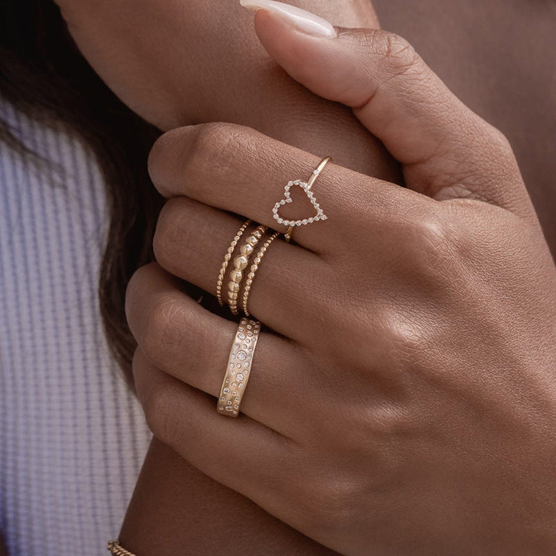 “Heart Halo” S925 Sterling Silver Open Heart Ring