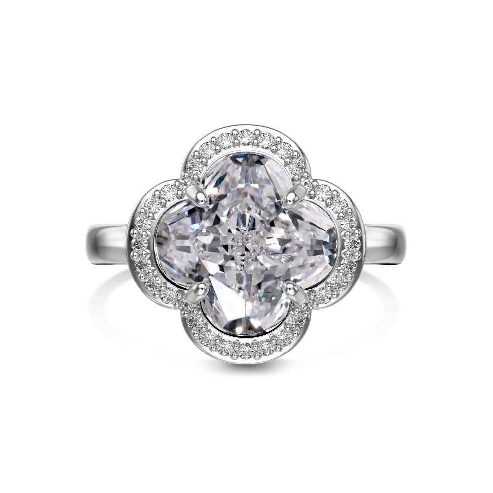 Clover Brilliance Pavé Clover Jewelry Set with Zircon in S925 Sterling Silver