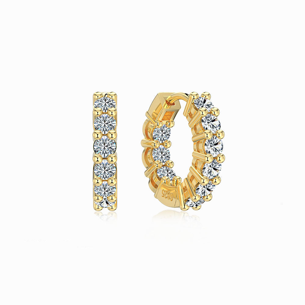 925 Sterling Silver 1.26CT Moissanite Pavé Hoop Earrings – Eternal Spark