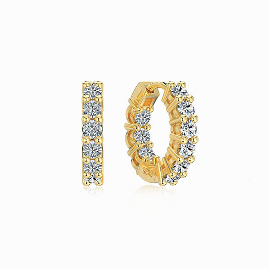 925 Sterling Silver 1.26CT Moissanite Pavé Hoop Earrings – Eternal Spark