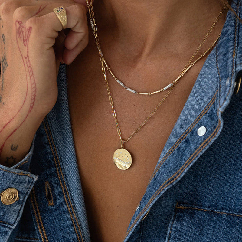 “Celestial Glow” S925 Sterling Silver Star & Moon Necklace
