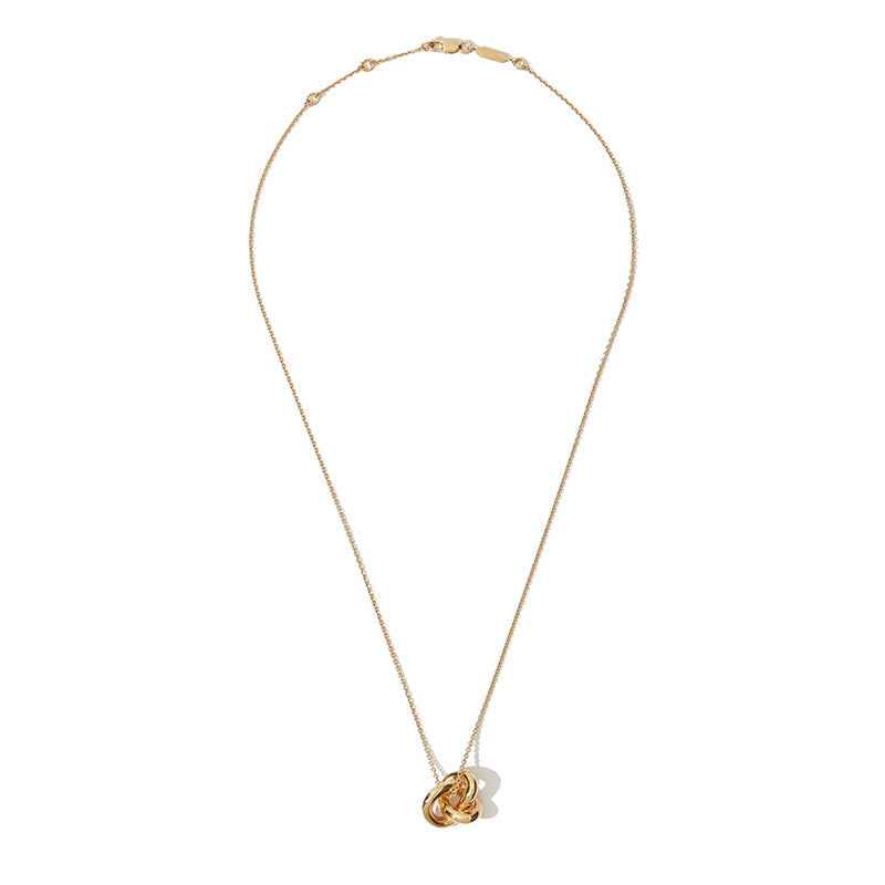925 Sterling Silver Eternal Link Interlocking Loop Necklace Gold Platinum Plated