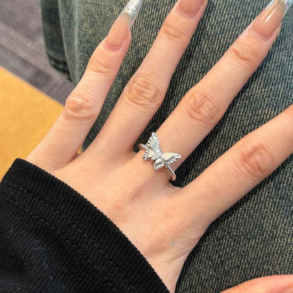 925 Sterling Silver Marquise Butterfly Ring – Butterfly Crest Elegance