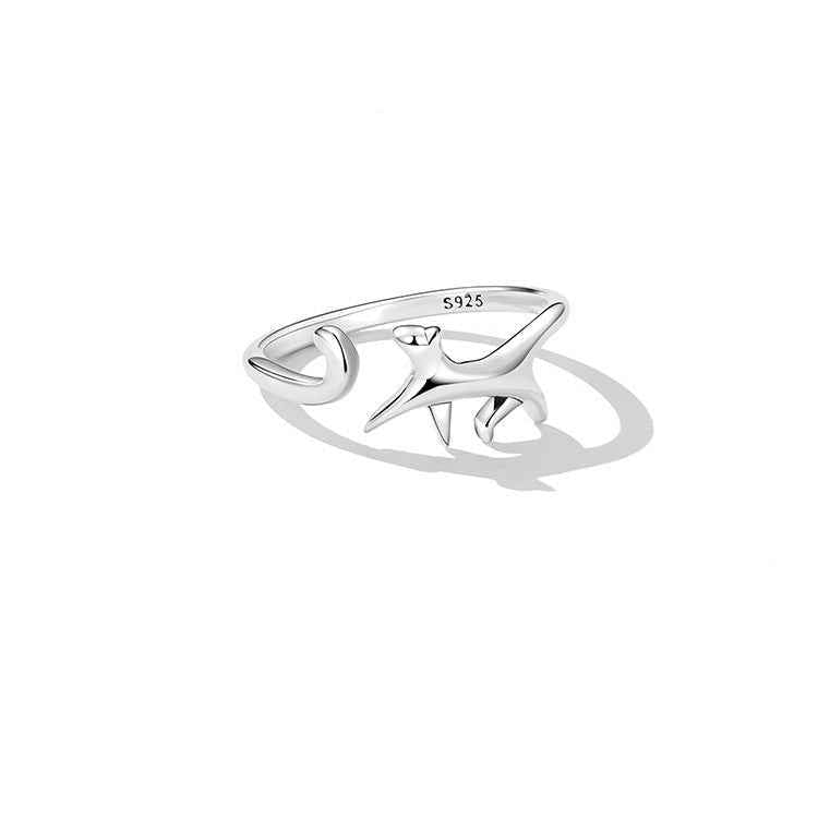Playful Pounce S925 Silver Cat Open Adjustable Ring