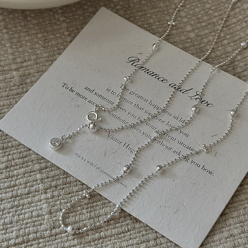 Lumière Layer S925 Sterling Silver Long Layered Bead Necklace