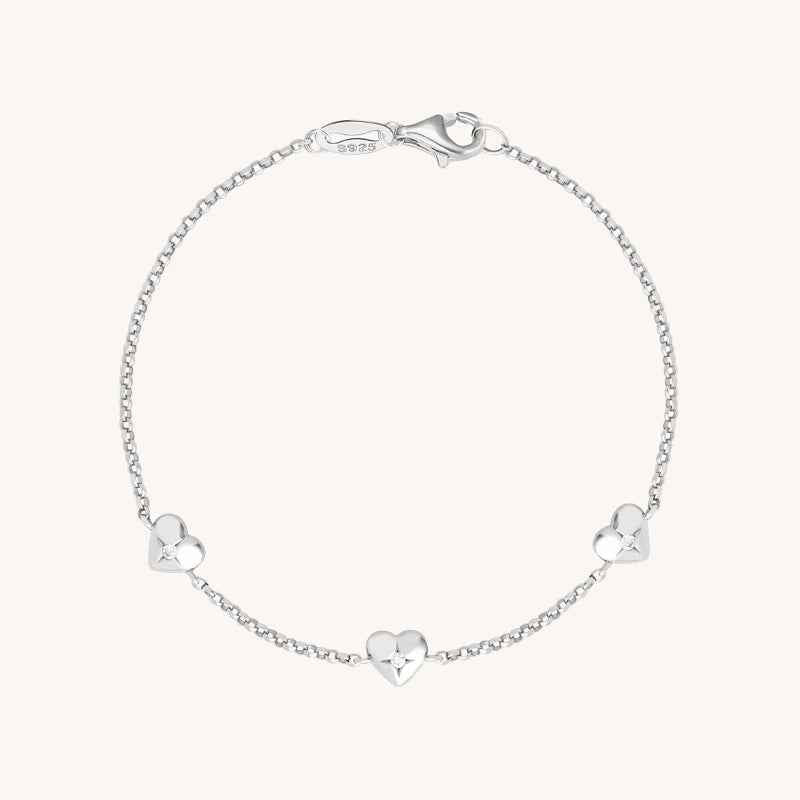 Velour Hearts Mini Heart Zircon Bracelet 925 Sterling Silver