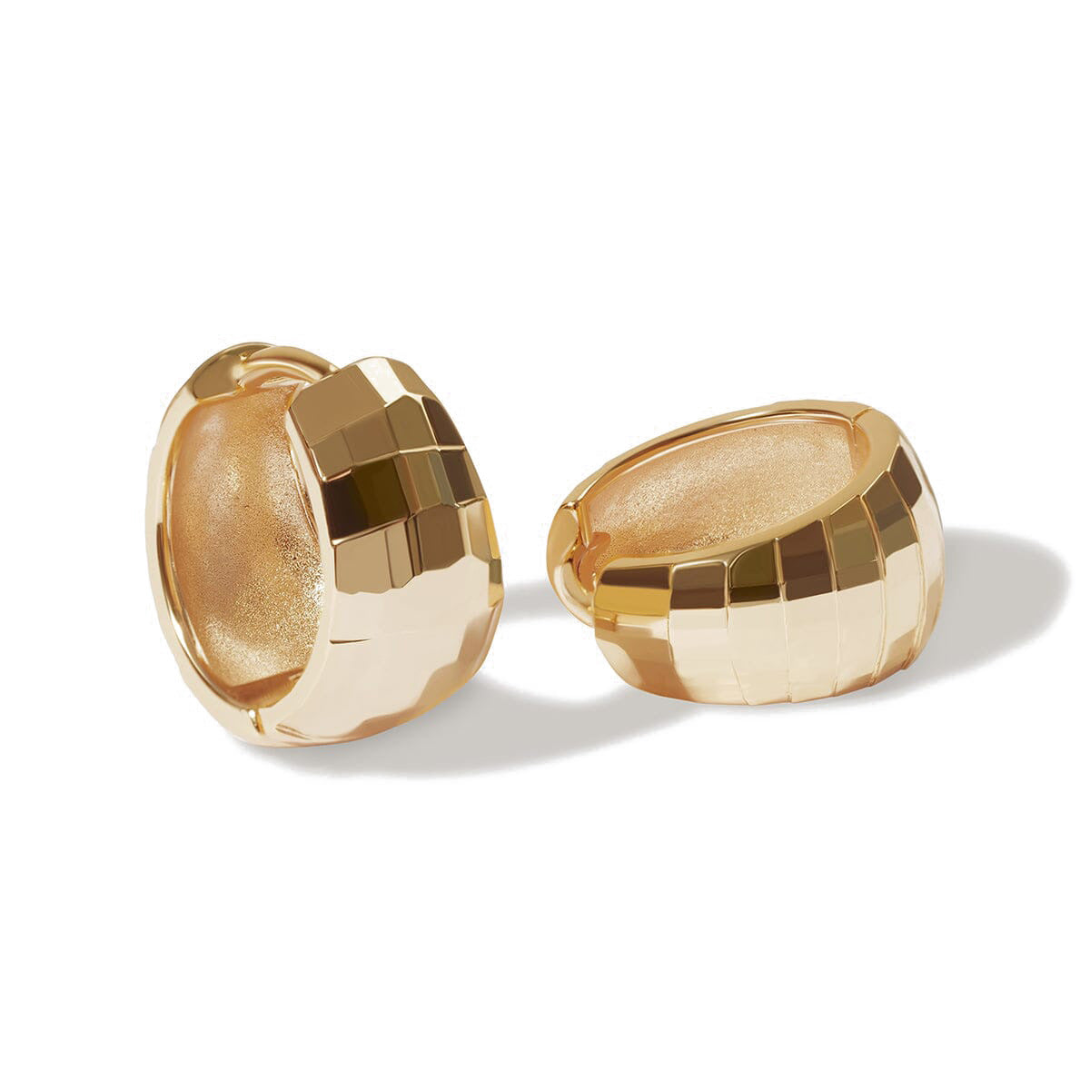 “Checkered Muse” S925 Sterling Silver Checkered Hoop Earrings