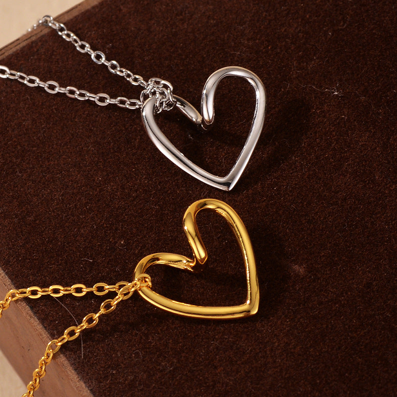 “Heart Veil” S925 Sterling Silver Openwork Heart Necklace