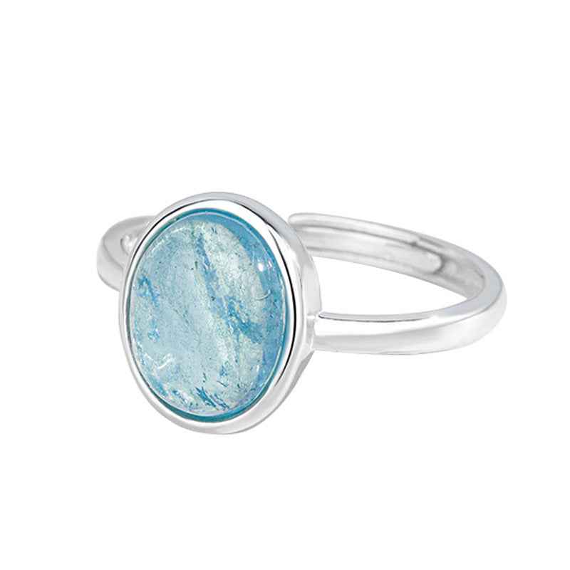Ocean Aura Natural Aquamarine Pendant Necklace 925 Sterling Silver