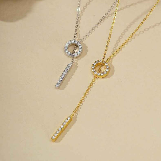 925 Sterling Silver Infinity Spark Adjustable Zircon Necklace Gold Platinum Plated