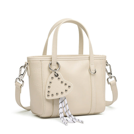 Women's Vegetable-Tanned Cowhide Mini Tote with Heart Charm