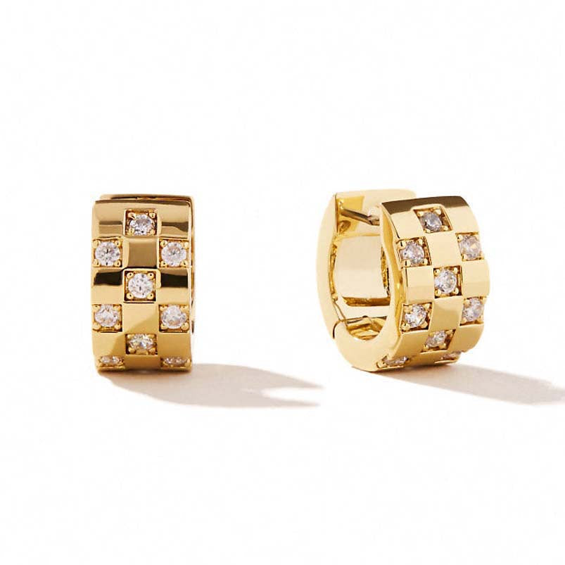 “Celestial Orbit” S925 Sterling Silver Pavé Hoop Earrings