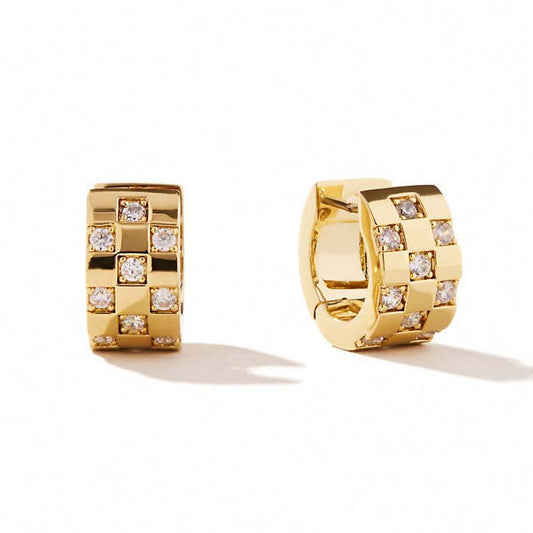 “Celestial Orbit” S925 Sterling Silver Pavé Hoop Earrings