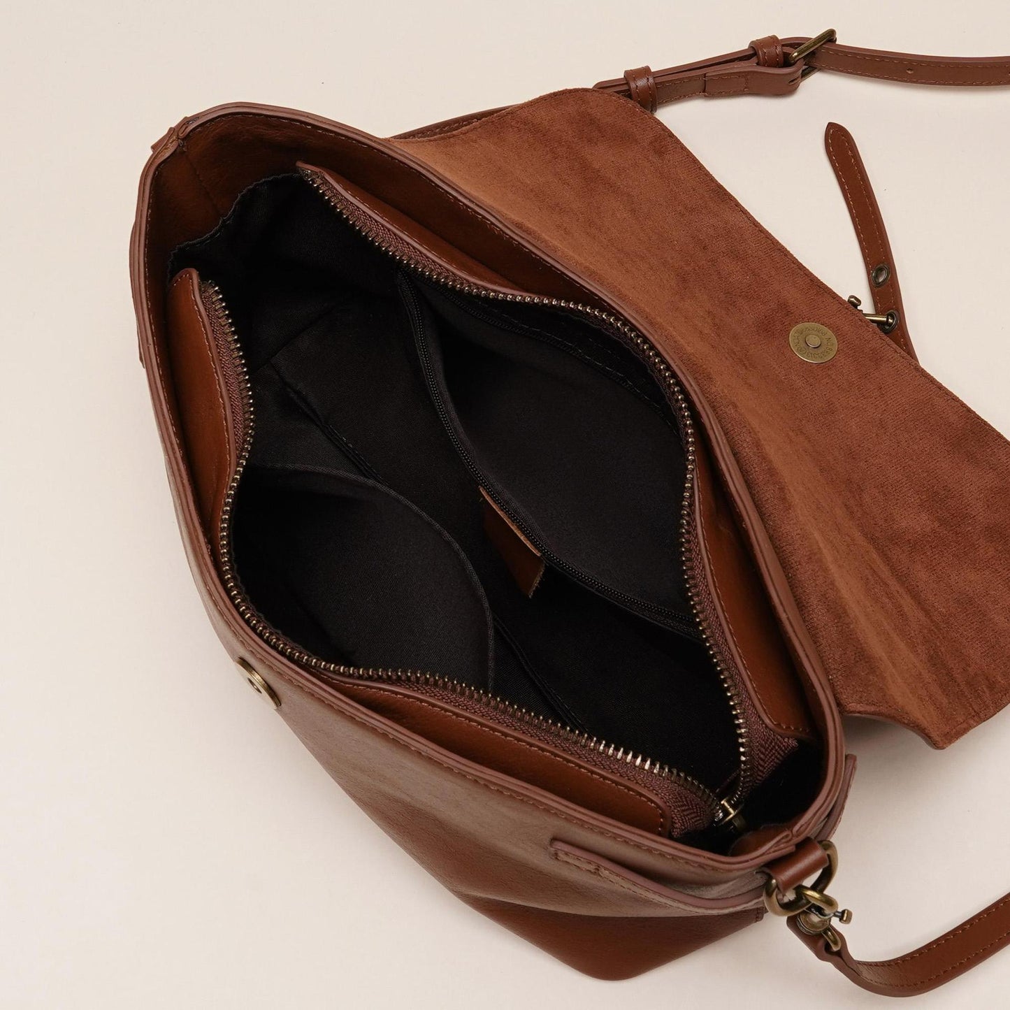 Women's Full-Grain Cowhide Horsebit Flap Crossbody Bag