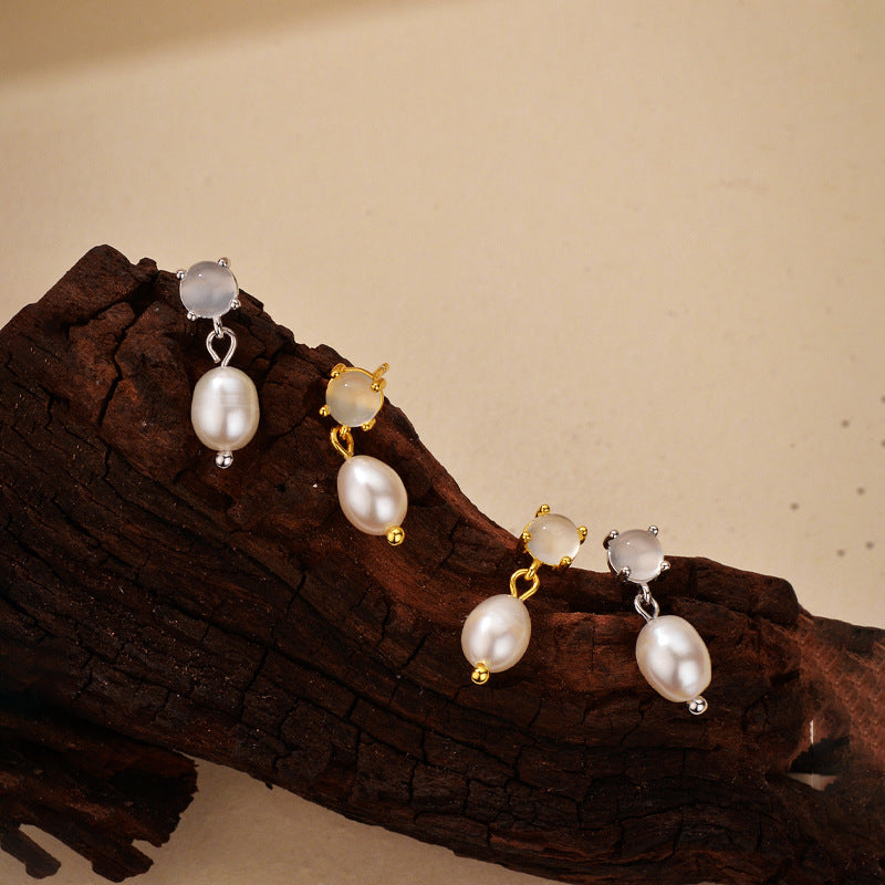 “Pearl Muse” S925 Sterling Silver Baroque Pearl Stud Earrings
