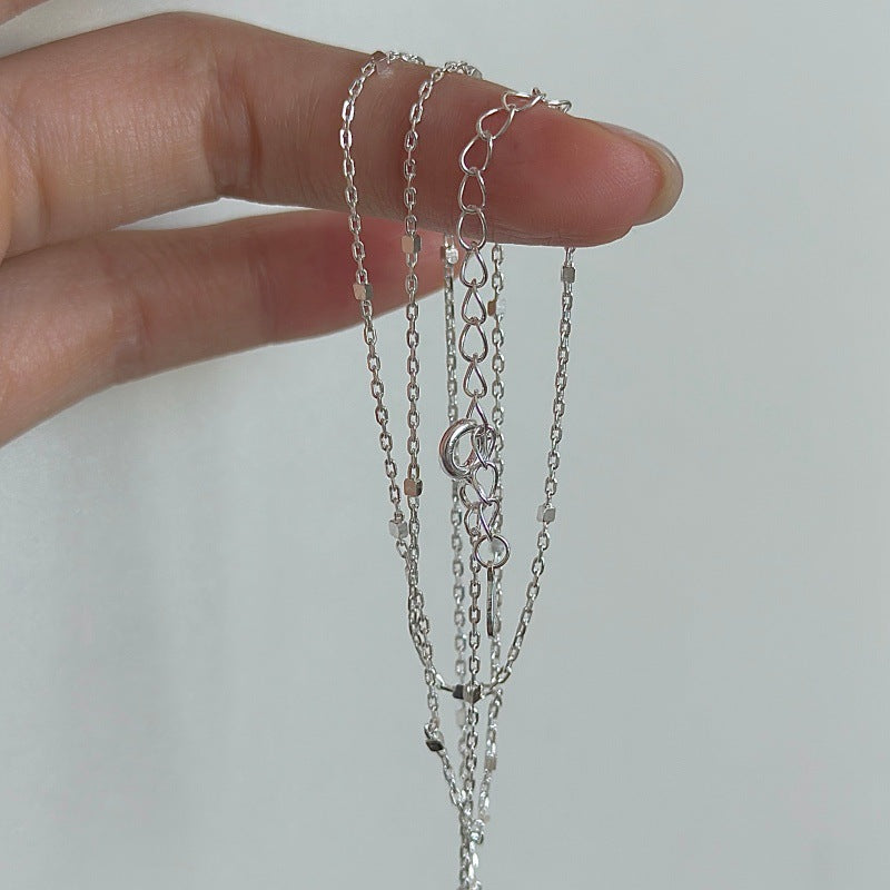 “Tiny Blocks” S925 Sterling Silver Minimalist Geometric Necklace