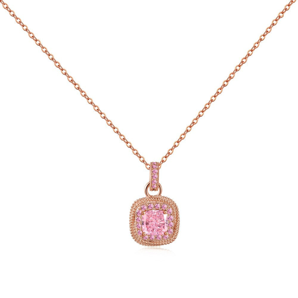 Sugar Éclat S925 Silver Cushion Cut Iced Zircon Jewelry Set