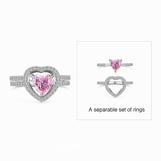 “Heartlace” S925 Sterling Silver Heart Zircon Openwork Ring