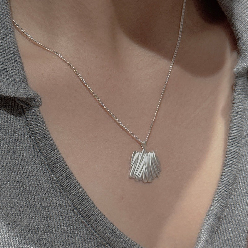 “Matte Muse” S925 Sterling Silver Minimalist Geometric Necklace