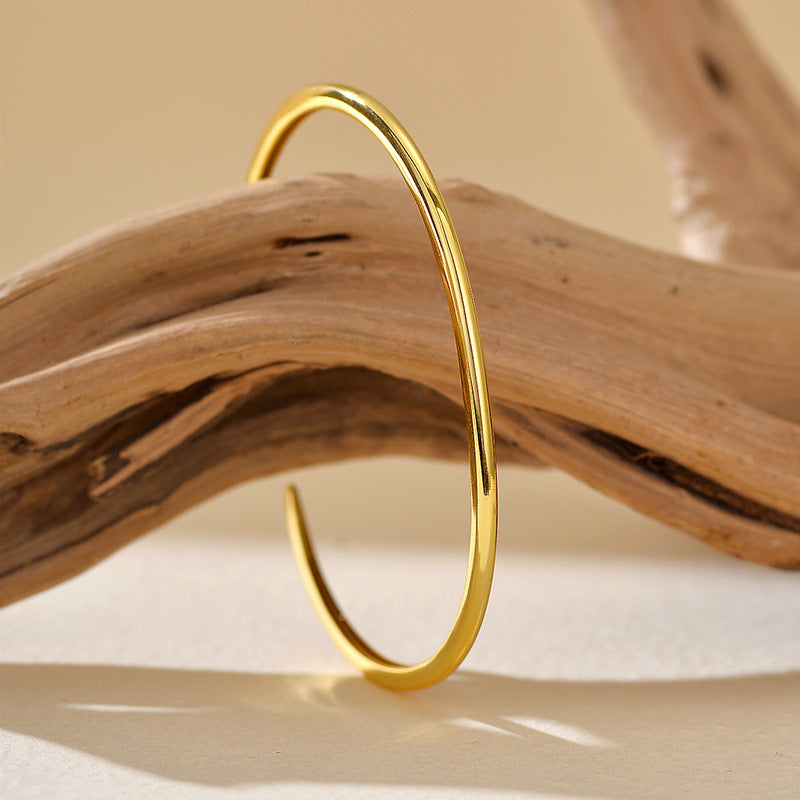 “Pure Orbit” S925 Sterling Silver Open Cuff Bracelet