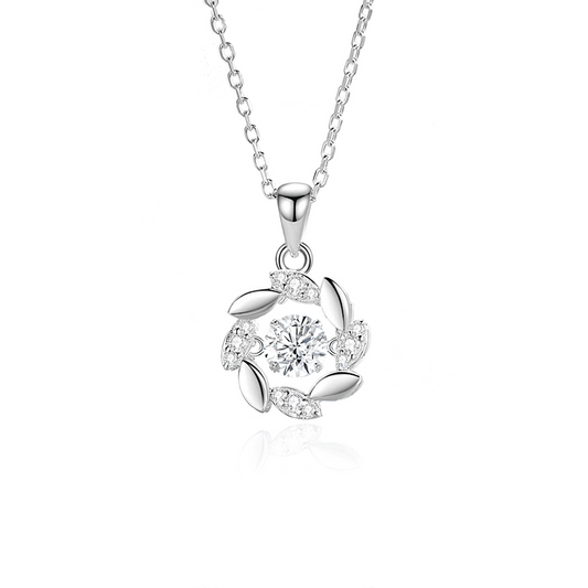 925 Sterling Silver Blue Zircon Moving Pendant Necklace – Lucky Sheaf