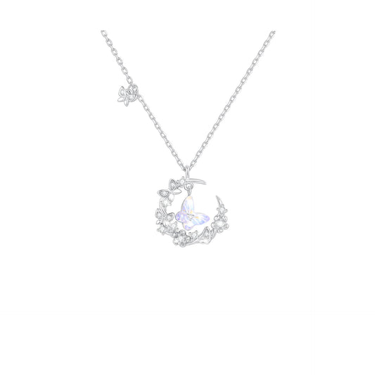 925 Sterling Silver Aurora Butterfly Necklace – Moonlit Flutter