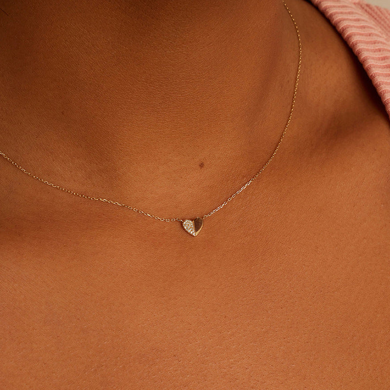“Heart Puzzle” S925 Sterling Silver Geometric Heart Necklace