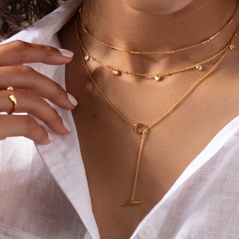 “Orbit Line” S925 Sterling Silver Geometric Necklace