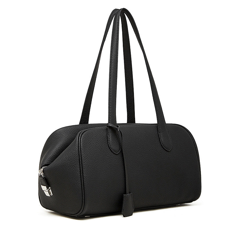 Women's Pebbled Cowhide East-West Bowling Tote Bag