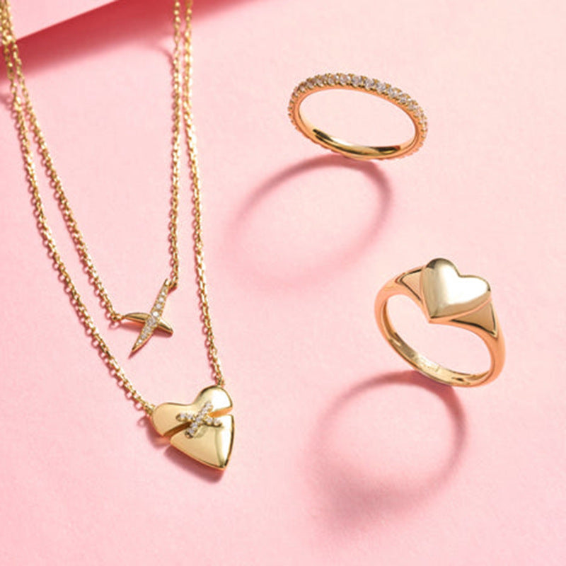 “Heartline” S925 Sterling Silver Minimalist Heart Pendant Necklace