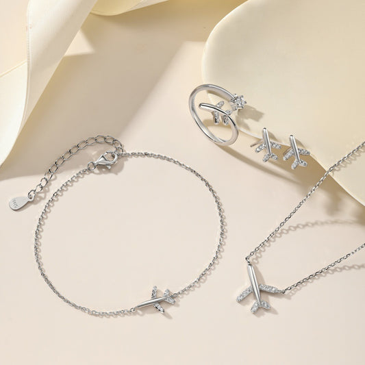 “Celestial Charm” S925 Sterling Silver Zircon 4-Piece Jewelry Set