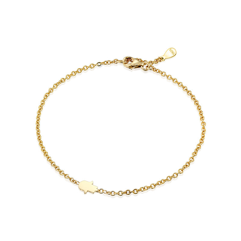 “Heartline Curve” S925 Sterling Silver Geometric Heart Bracelet